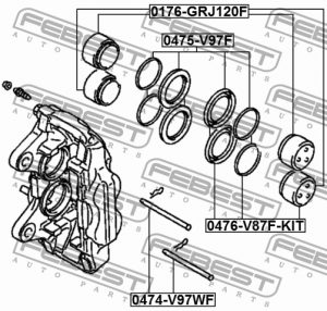 Mitsubishi Pajero 4 V87,97 р/к переднего суппорта на 2 колеса 2-х поршневой суп. 0475-V97F FEBEST