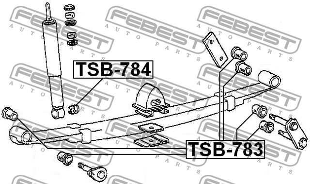 Mitsubishi L200 втулка заднего амортизатора TSB-784 FEBEST