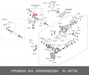 Kia Sorento Подшипник переднего моста (промежуточного вала) K9960682064 HYUNDAI KIA