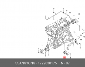 SS Actyon New 11- 2.0б термостат 1722030175 SSANG YONG
