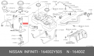 Nissan Фильтр топливный 16400-2Y505 NISSAN INFINITI