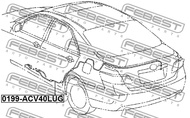 Тросик привода замка открывания багажника 0199-ACV40LUG FEBEST