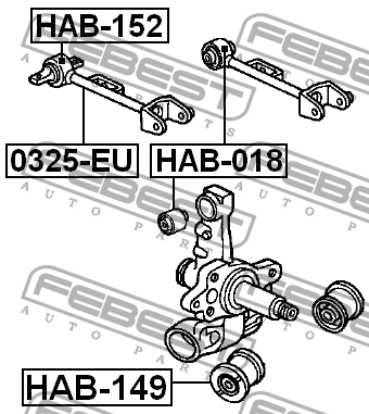 Honda CR-V 3 сайлентблок заднего верхнего рычага HAB-018 FEBEST
