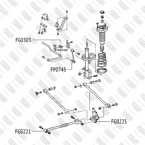 Toyota Camry V40, Lexus RX 03-, Highlander 08-14 с/блок заднего продольного рыча FG0221 FIXAR