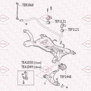 Ford Focus 2, 3/ Volvo S40 Стойка стабилизатора передняя TEB1068 TATSUMI