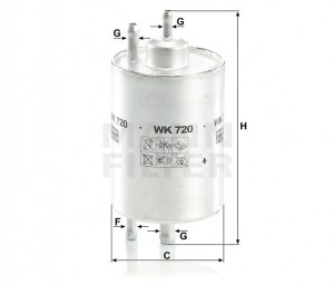 MERCEDES W463/R129/W210 mot.M112/M113 W202 00-> фильтр топливный WK720 MANN FILTER