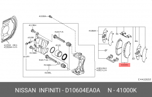 Nissan Qashqai 14-, X-Trail T32 Колодки тормозные передние D10604EA0A NISSAN INFINITI