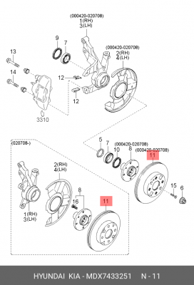 Kia Rio 00 Диск тормозной передний MDX74-33251 HYUNDAI KIA