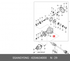 Пробка на задний редуктор сливная 4204634000 SSANG YONG