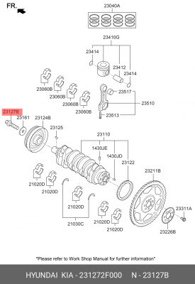 Болт 231272F000 HYUNDAI KIA