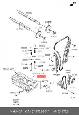 ПОДШИПНИК СКОЛЬЖЕНИЯ КОЛЕНВАЛА 243722G011 HYUNDAI KIA