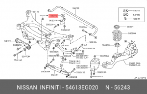 Nissan Juke 4WD втулка заднего стабилизатора 54613-EG020 NISSAN INFINITI