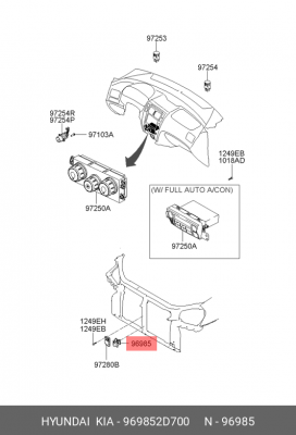 Hyundai Solaris17 - / Kia Rio 17- датчик температуры воздуха( окружающей среды) 969852D700 HYUNDAI KIA