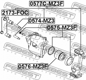 Mazda 3 поршень переднего суппорта 0576-MZ3F FEBEST