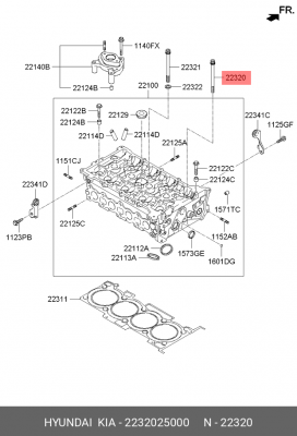 Kia/Hyundai Болт ГБЦ (8шт авто) 2232025000 HYUNDAI KIA