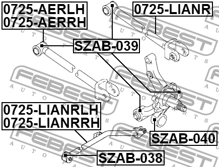 Suzuki Liana САЙЛЕНБЛОК ЗАДНЕЙ ЦАПФЫ SZAB-039 FEBEST