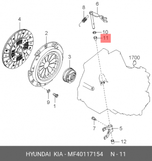 Kia Picanto Втулка вилки сцепления (2шт авто) MF40117154 HYUNDAI KIA