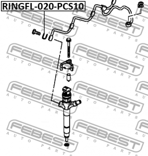 Mitsubishi шайба обратки форсунки (2йная) RINGFL-020-PCS10 FEBEST