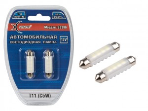 К-т светодиодных ламп 11C5W SV8,5*39 мм 5000K S8396 12V 2,4W 1009325 XENITE