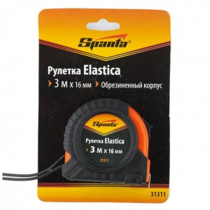 Рулетка Elastica, 3 м х 16 мм, обрезиненный корпус 31311 SPARTA
