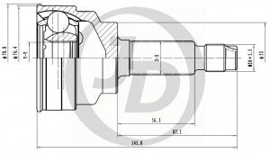 Kia Rio 00-05 DOHC/Avela c 98  шрус наружный KK38822510 22*24 JCT0089 JUST DRIVE