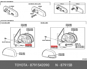 Toyota Rav 4 c 6гг заглушка зеркала правая 87915-42090 TOYOTA