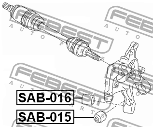 Subaru Forester 07-, Impreza 07- с/блок задней цапфы нижний SAB-016 FEBEST