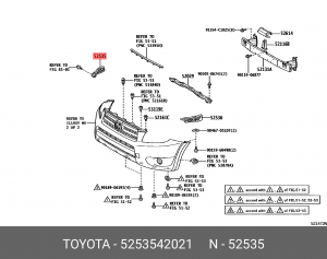 Toyota Rav 4 кронштейн переднего бампера правый 52535-42021 TOYOTA