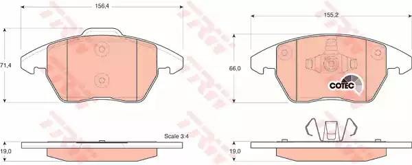 Peugeot 308/408/3008, C4 седан 13- 1.6 TURBO 150 л.с. колодки передние VIN для O GDB1605 TRW