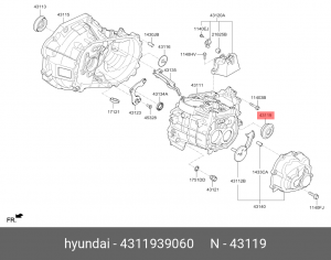 Hyundai Solaris/Rio 11/Tucson 2WD/Elantra 06/Ix35 ALL Сальник привода КПП левый 4311939060 HYUNDAI KIA