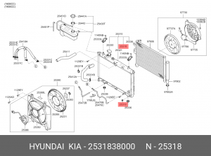 Hyundai Getz Пробка сливная радиатора 2531838000 HYUNDAI KIA