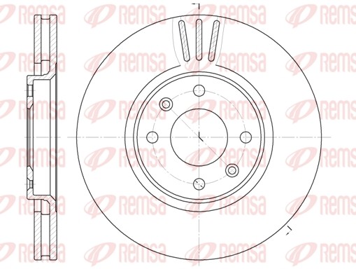 Citroen C4, Peugeot 408, 307 00-, 308 07-  диск тормозной передний 283x26 4 отв. 6604.10 REMSA