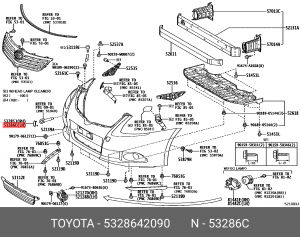 Toyota RAV4 12- заглушка переднего бампера левая 53286-42090 TOYOTA