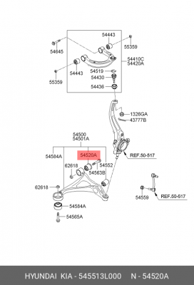 Hyundai NF с\блок переднего рычага задний 545513L000 HYUNDAI KIA
