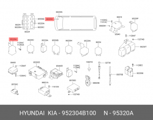 Hyundai Porter реле света/стартера 952304B100 HYUNDAI KIA