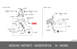 Nissan возвратная пружина педали сцепления 46585-95F0A NISSAN INFINITI
