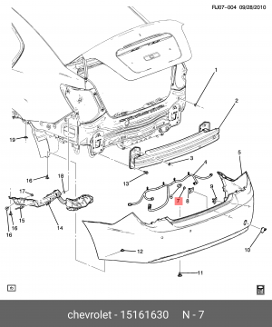Opel Astra J,Insignia,Meriva-B,Zafira-B уплотнитель датчик парктроника 15161630 GENERAL MOTORS