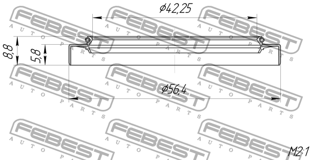 MAZDA 6 (02-) 1.8/2.0I - сальник полуоси 95GDY-44560609X FEBEST
