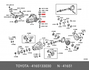 Toyota опора заднего дифференциала (задняя) №2 41651-33030 TOYOTA