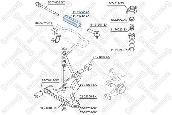 Kia Sorento 02-09(BL, Ижевск) пыльник рулевой тяги 14-74009-SX STELLOX