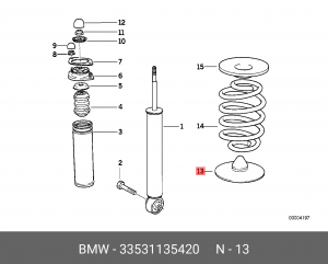 BMW E36 проставка нижняя задней пружины 33 53 1 135 420 BMW