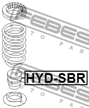 Hyundai Solaris/Rio 12-, Cerato II, III, I30 12- отбойник задней балки HYD-SBR FEBEST