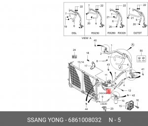 SS Трубка кондиционера 6861008032 6861008032 SSANG YONG