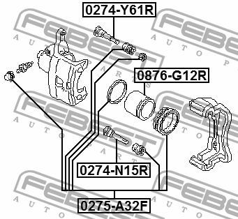 NISSAN направляющая суппорта 0274-N15R FEBEST