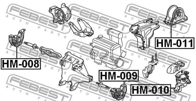 Honda CR-V RD1 Опора ДВС передняя левая HM-009 FEBEST