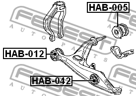 Honda Civic/CR-V/Partner 96> сайлентблок переднего нижнего рычага передний наруж HAB-042 FEBEST
