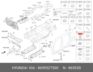 Фиксатор бампера Rio 15MY 865952T500 HYUNDAI KIA