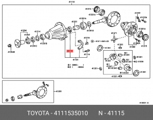 Toyota уплотнительное кольцо 41115-35010 TOYOTA