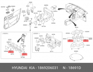 Hyundai, Kia Лампа подсветки кнопок управления 1869206031 HYUNDAI KIA