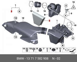 BMW 5 F10 Фильтр воздушный 13 71 7 582 908 BMW